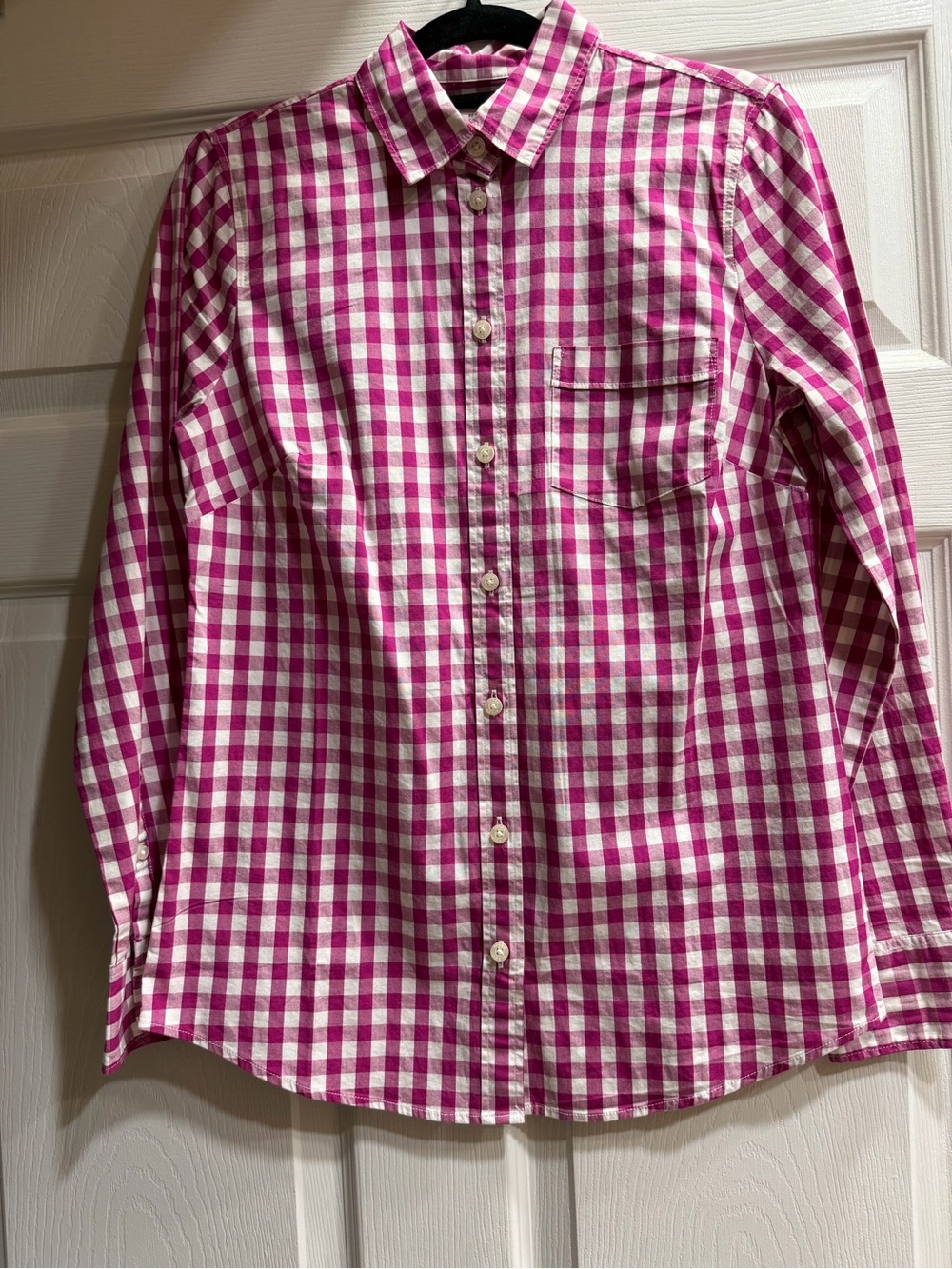 Women’s Pink & White Gingham Button-Down Shirt